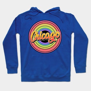 Chicago Retro Styled Faded Design (Rainbow) Hoodie